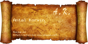 Antal Korvin névjegykártya