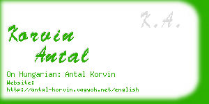 korvin antal business card